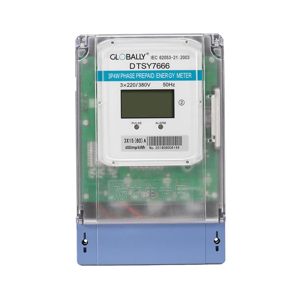 DTSY7666 Electronic 3 Phase 4 Wire Pre-Paid Energy Meter